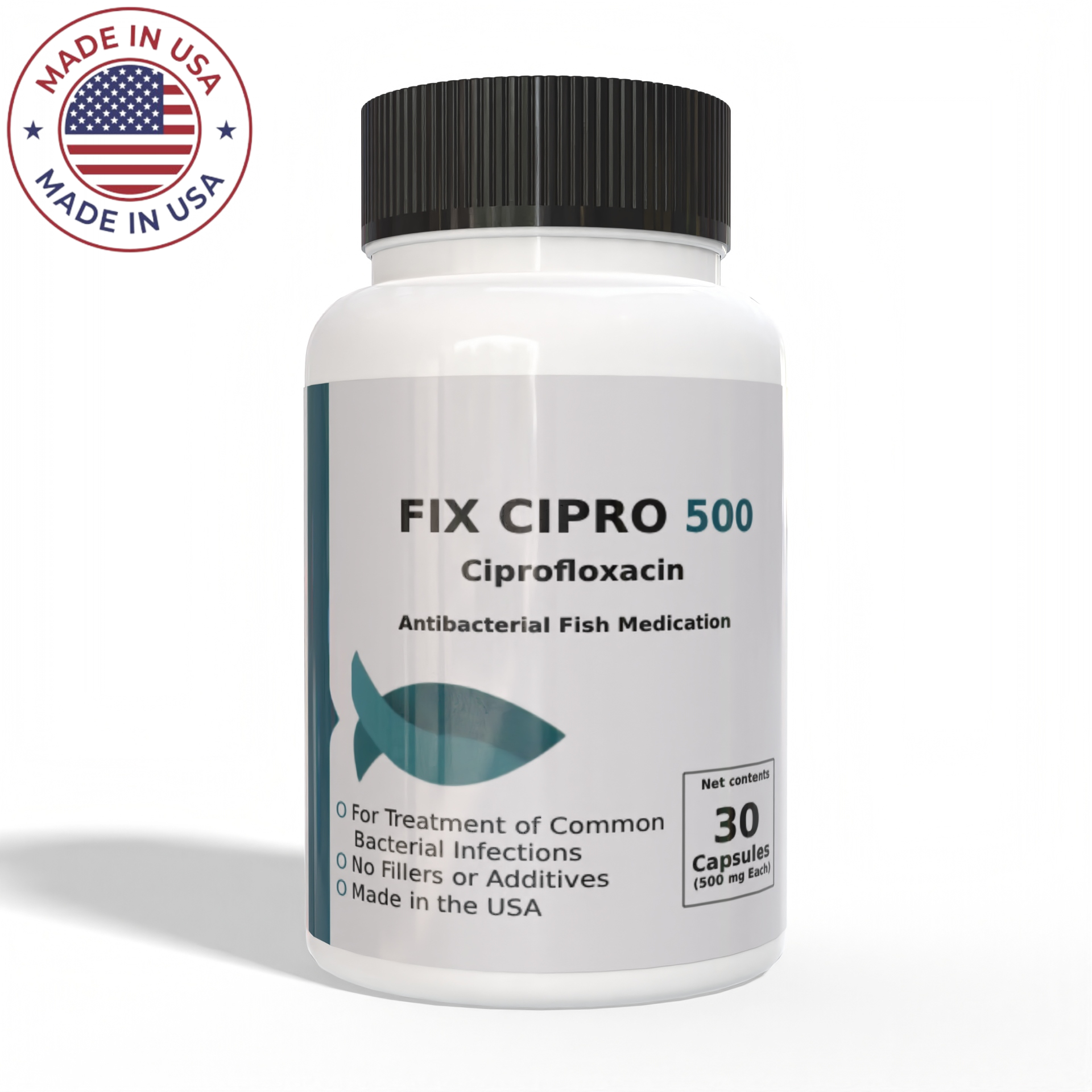 Fix Flox Fish Ciprofloxacin 500mg 30 Capsules