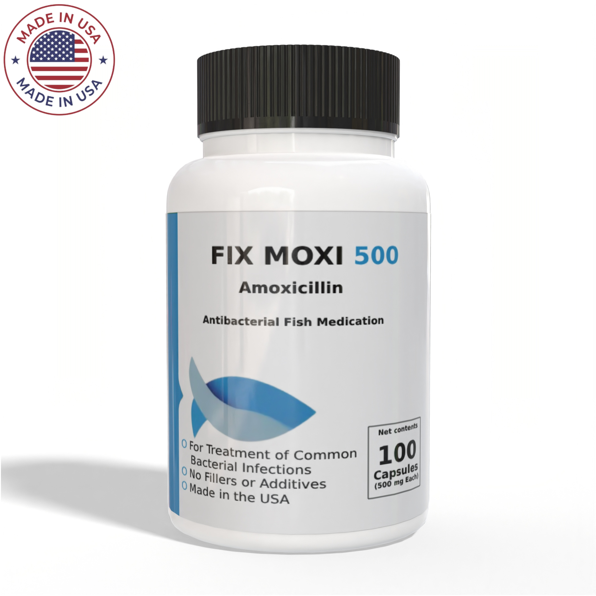 Fix Mox Forte Fish Amoxicillin 500mg 100 Capsules 